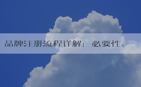 品牌注冊(cè)流程詳解：必要性、申請(qǐng)條件、費(fèi)用標(biāo)準(zhǔn)和申請(qǐng)方式